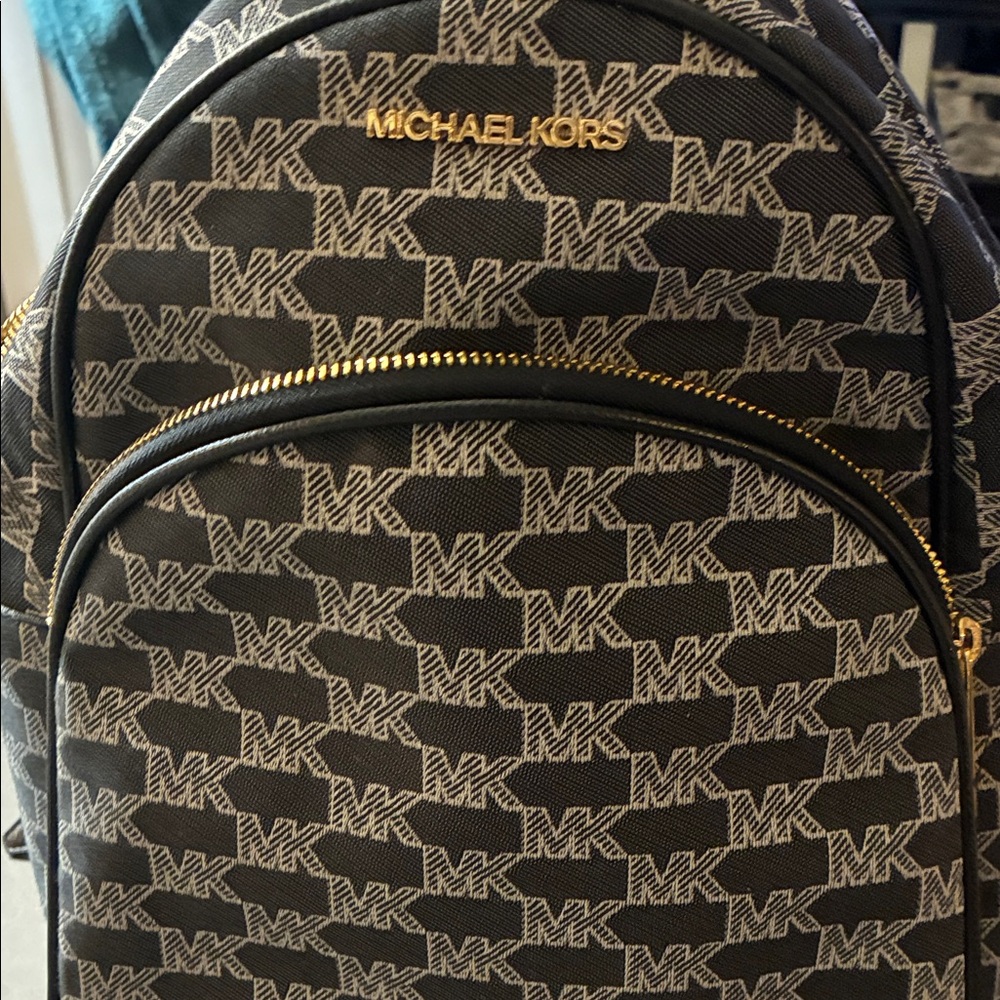 Michael Kors Gray Monogram Backpack